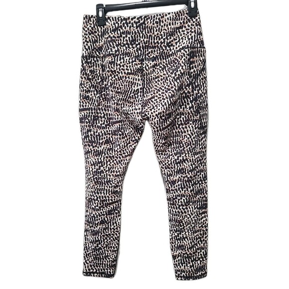 NWOT Move Theology Black Tan Cream Animal Print 25" Full Length Leggings L - Picture 4 of 8